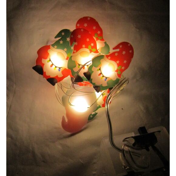 Christmas House LED Santa Gnome String Lights 10 Count 3 Ft Battery DIY Crafts - Picture 1 of 5